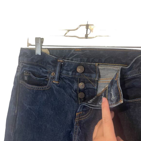 Abercrombie & Fitch Size 28 X 30 Dark Wash Button Fly The AF Slim Straight Jeans - Picture 4 of 12
